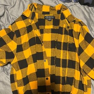 Checkered short sleeve button down